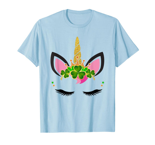 Unicorn Clover Leaf Unicorn Girl St Patricks Day T-Shirt