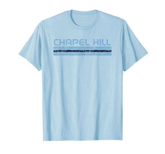 Chapel Hill North Carolina Retro Vintage Weathered Stripe T-Shirt