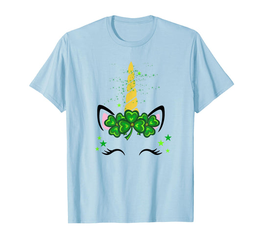 St. Patrick's Day Irish Unicorn face T-Shirt Men Women kids T-Shirt