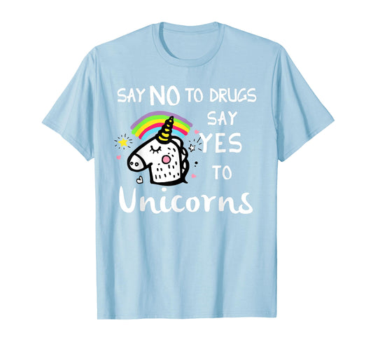 Red Ribbon Week Kids Youth Say No Say Yes to Unicorns T-Shirt