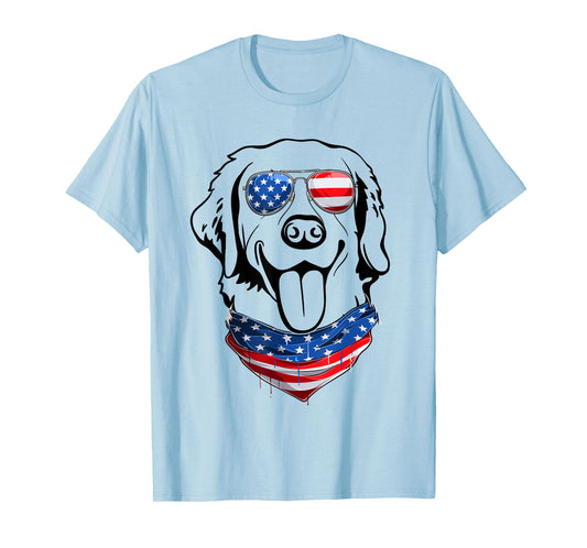 Labrador 4th of July Patriotic American Flag Labrador Dog T-Shirt