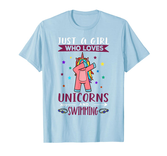 Just A Girl Who Loves Unicorns And Swimming Unicorn T-Shirt