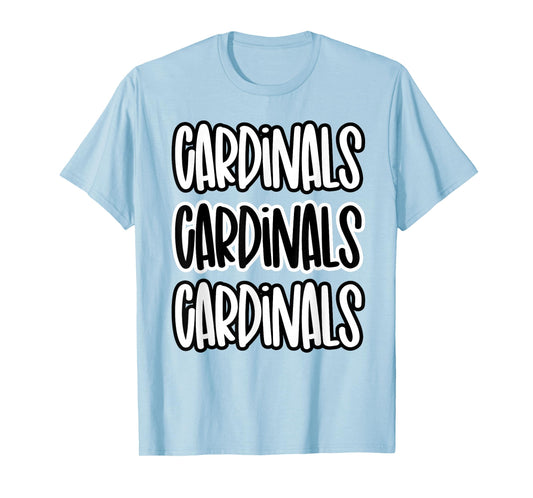 Cardinals Repeating School Spirit red black white T-Shirt