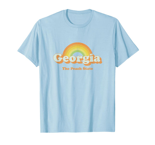 Retro Georgia T Shirt Vintage 70s Rainbow Tee Design