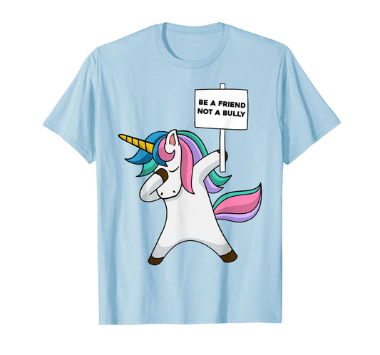 Girls Blue Anti Bullying Be A Friend Not A Bully Prevention T-Shirt