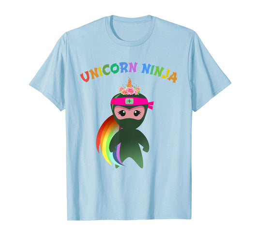 Funny Unicorn Ninja Disguise Spy Girls Kids Teachers Squad T-Shirt