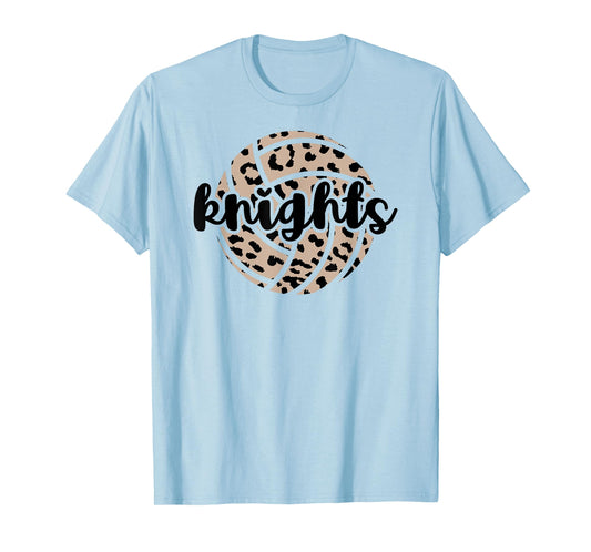 Knights Volleyball Team Cheetah Mascot School Spirit Game T-Shirt