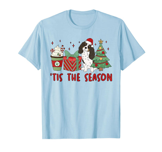Cavalier King Charles Spaniel Christmas Tis The Season Dog Men Women Kids T-Shirt