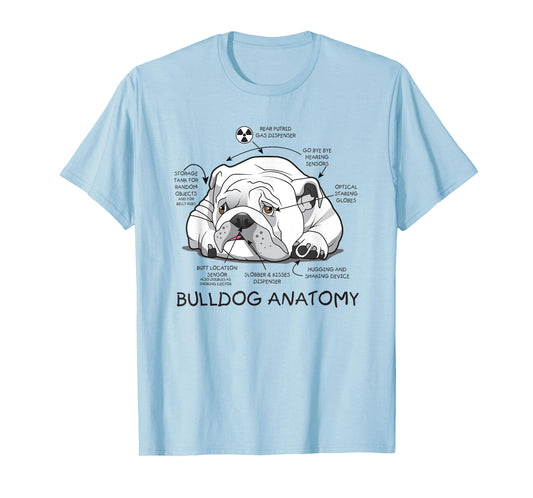 Funny Cute English Bulldog Anatomy Dog Biology Gift Men Women T-Shirt