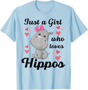 Cute Hippo-Shirt Just A Girl Who Loves Hippo Kids Toddler T-Shirt