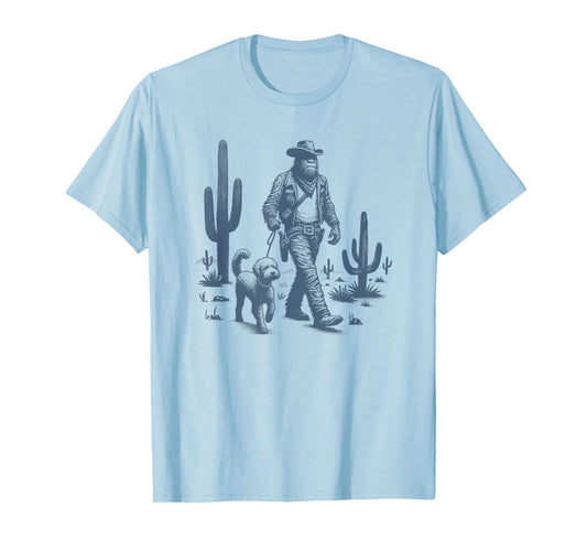 Goldendoodle Bigfoot Western Cowboy Dog Lover T-Shirt