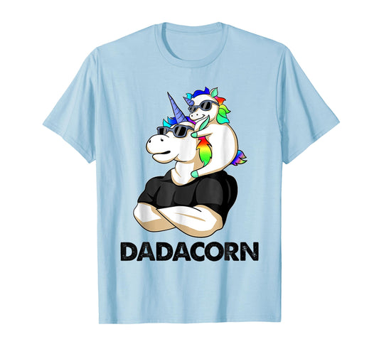 Dadacorn Unicorn Dad and Baby Christmas Papa Father's Day T-Shirt