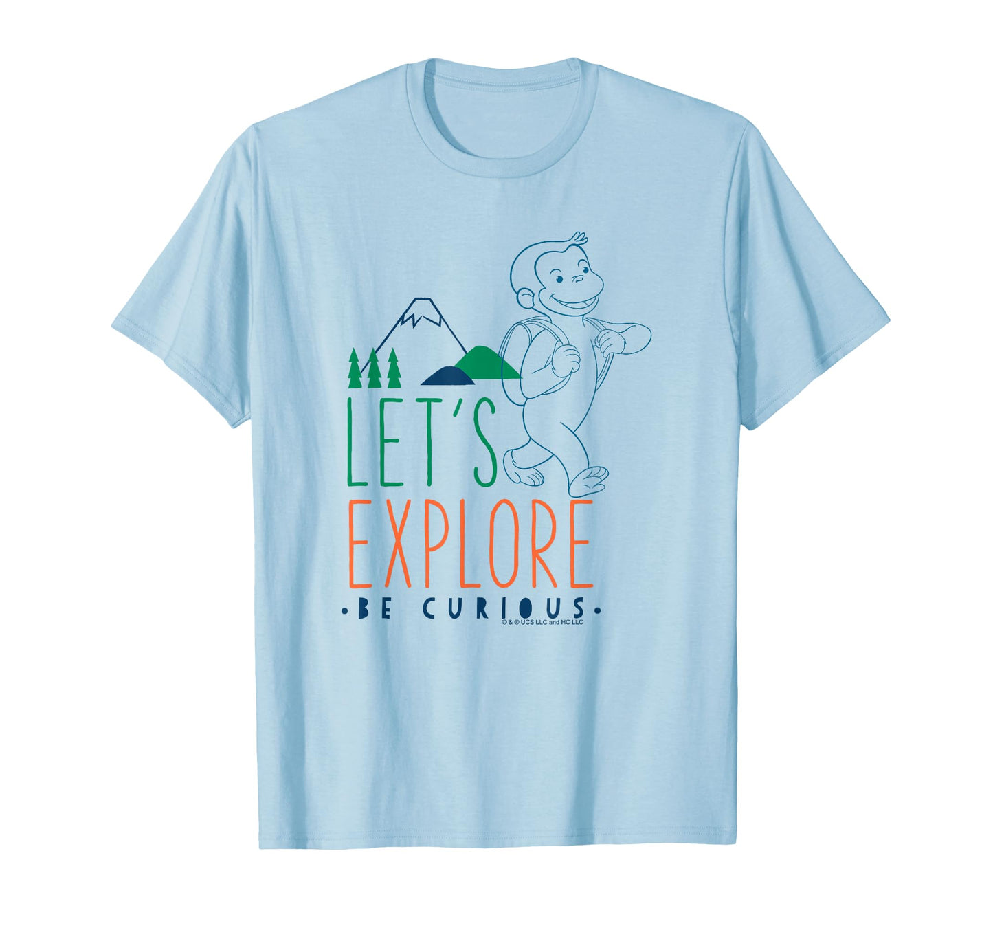 Curious George Let's Explore George Hiking Poster T-Shirt