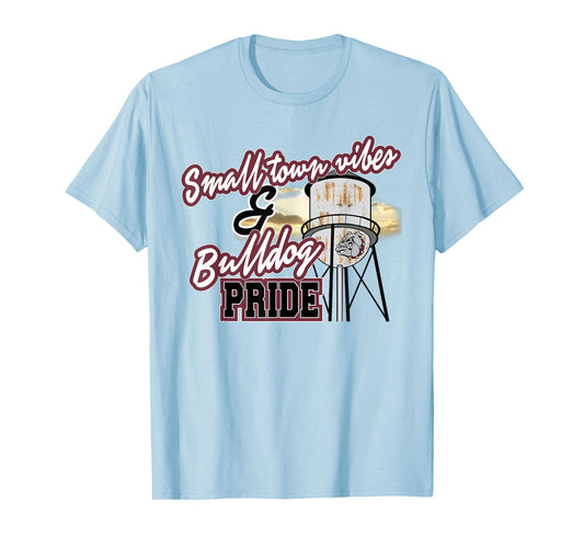 Small Town Vibes Bulldog Pride Maroon Bulldogs School Spirit T-Shirt