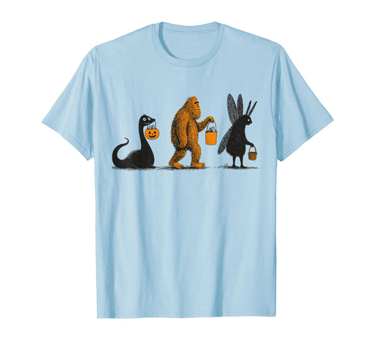 Cryptids Halloween Bigfoot Mothman Loch Ness Monster T-Shirt