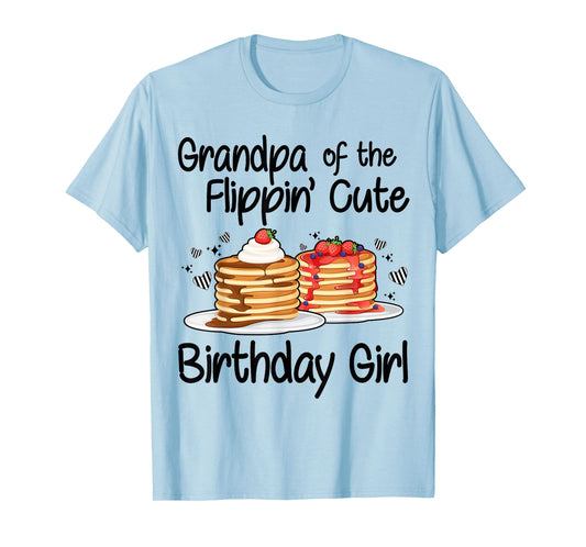 Breakfast Themed 1st Birthday Flippin Cute Pancakes Grandpa T-Shirt