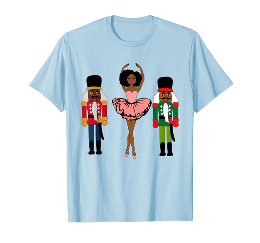 Black Ballerina Christmas Black Nutcracker Xmas African Xmas T-Shirt