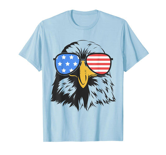 4th of July Bald Eagle in Sunglasses American Flag Freedom T-Shirt for Women Kids Men