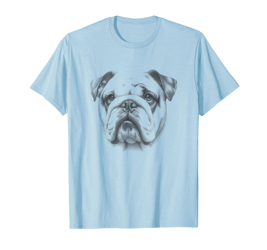 Vintage English Bulldog Drawing Art Design T-Shirt