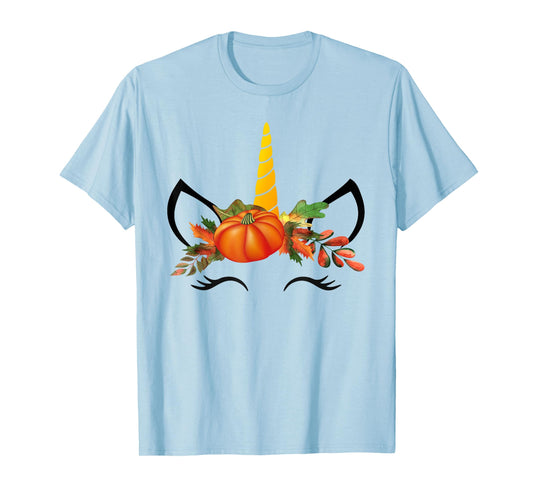 Cute Unicorn Pumpkin Shirts for Kids Halloween Thanksgiving T-Shirt