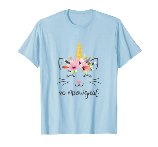 Meowgical Caticorn tshirt Cute Cat Unicorn Birthday Tee T-Shirt