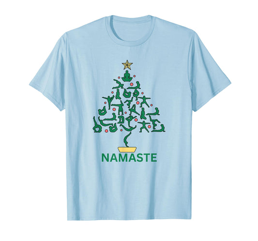 Namaste Yoga Christmas Tree T-Shirt