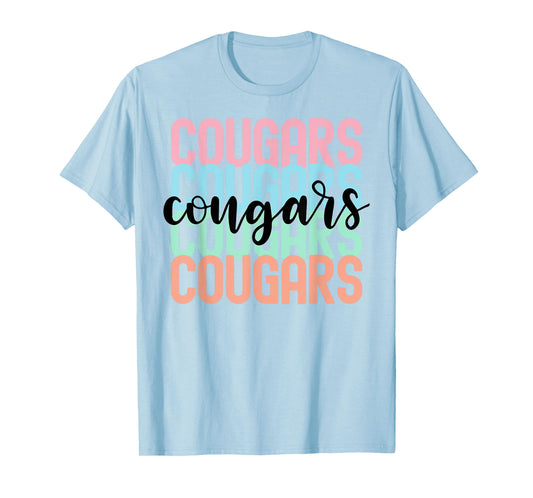 Cougars Team Mascot School Spirit Game Night T-Shirt