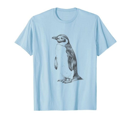 Vintage Penguin Drawing Art Design T-Shirt
