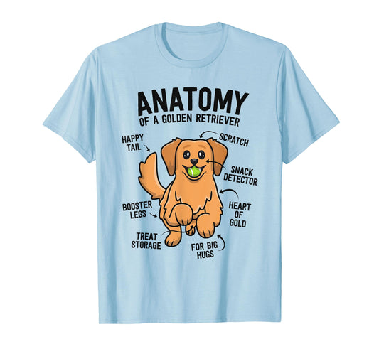 Anatomy Of A Golden Retriever Shirt Funny Dog Lover Gifts T-Shirt