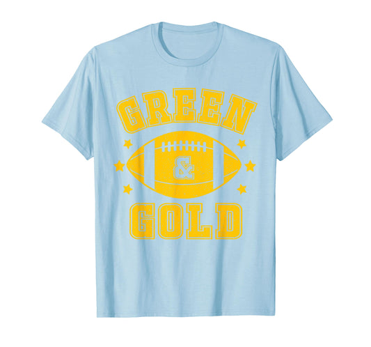 On Gameday Football We Wear Green And Gold School Spirit T-Shirt