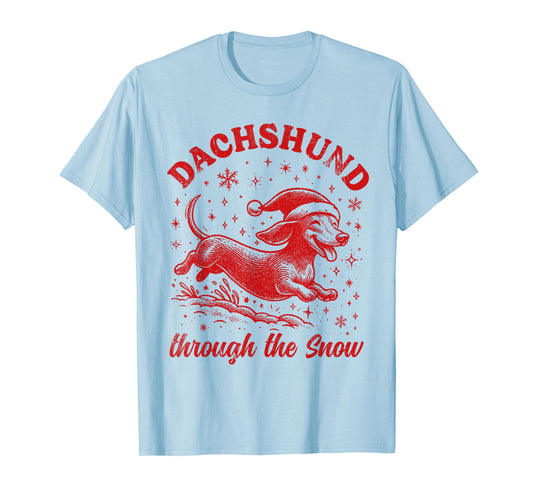 Funny Dachshund Christmas Wiener Dog Cute Doxie Lover X-Mas T-Shirt
