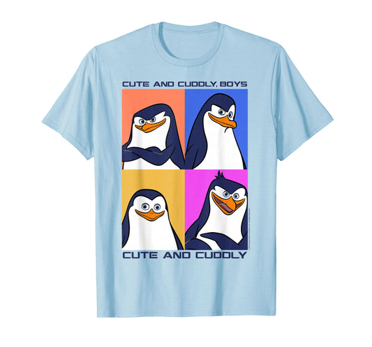 Madagascar Penguins Cute And Cuddly Text Poster T-Shirt