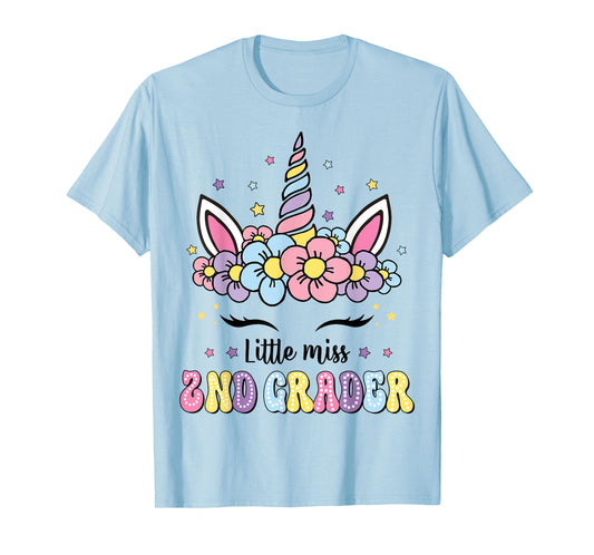 Little Miss 2nd Grade Grader Hello First Day Of School Girls T-Shirt