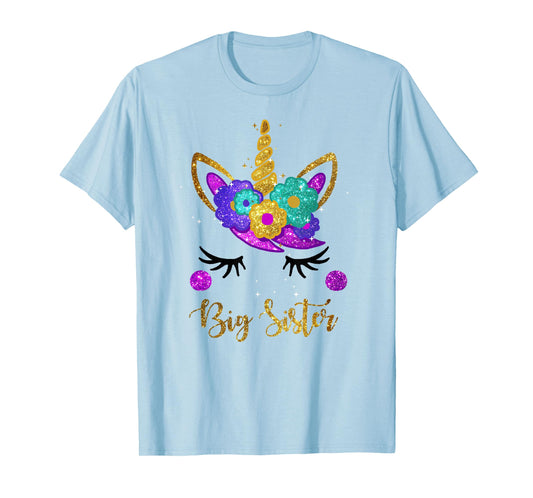 Big Sister Unicorn Birthday Girl T-Shirt Unicorn Gift Womens