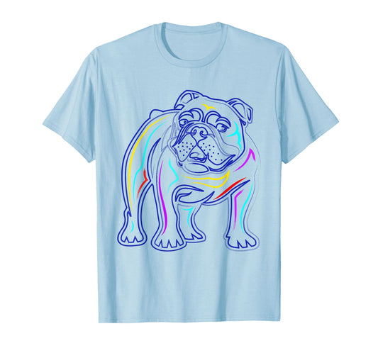 English Bulldog Lovers Shirts | Line Drawing Artsy Bulldog T-Shirt