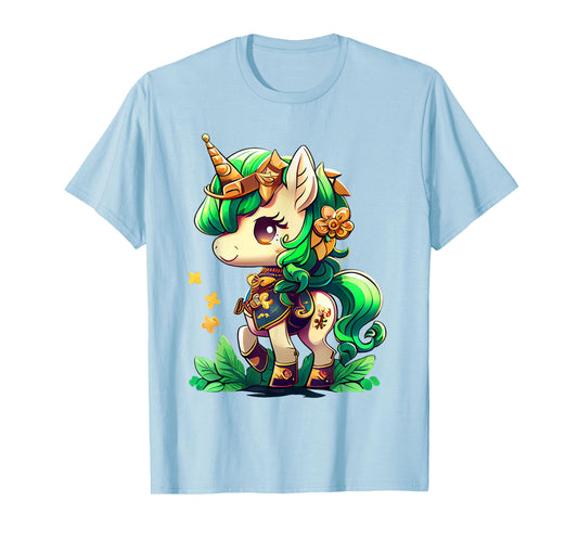 Cute Unicorn Leprecorn St Patrick Day Lucky Irish Girls Kids T-Shirt