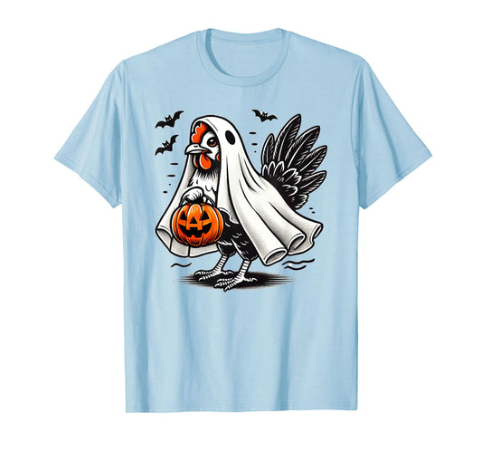 Shivering Chicken Halloween Ghost Rooster Trick Or Treat T-Shirt