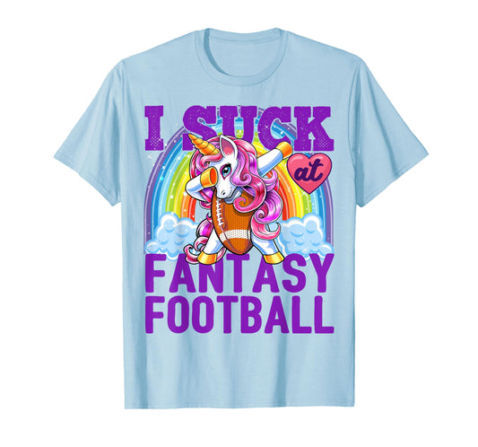 I Suck at Fantasy Football Dabbing Unicorn Loser Shirt Men