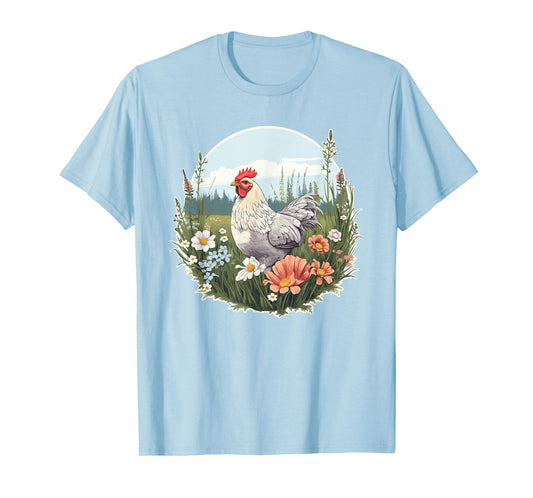 Chicken Cottagecore Aesthetic Flower Outfit for Women T-Shirt