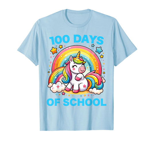 100 Days of School Unicorn Girls Teacher 100th Day of School T-Shirt