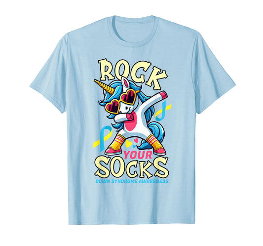 Rock Your Socks Down Syndrome Awareness Day Unicorn WDSD T-Shirt
