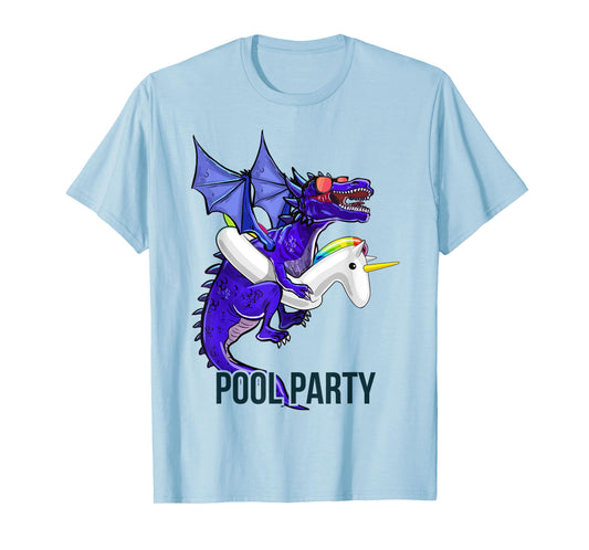 Pool Party Dragon Unicorn Float Shirt Dragon Gifts for Kids T-Shirt