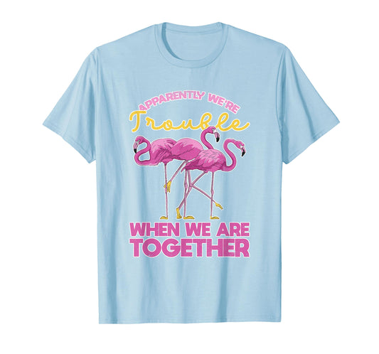 Apparently Were Trouble When We Are Together Funny Flamingo T-Shirt