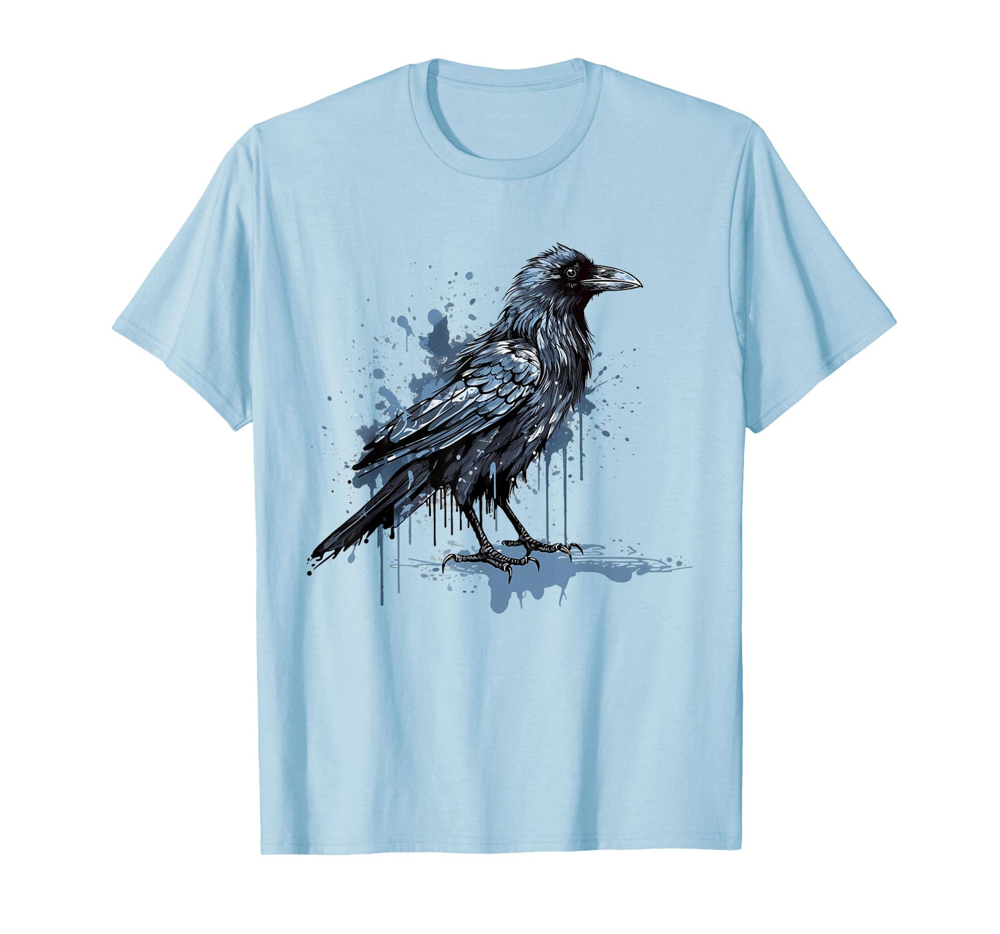 Vintage Raven Crow Gothic Bird Graphic Art Design Print T-Shirt