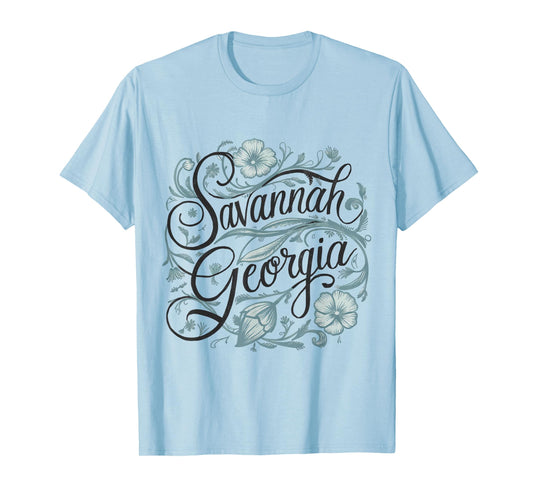Savannah Georgia GA Flowers Floral T-Shirt