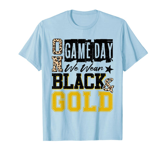 On Gameday Football We Wear Black And Gold School Spirit T-Shirt