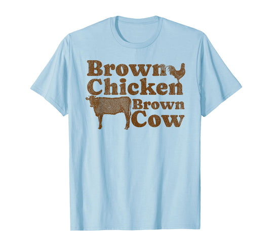 Brown Chicken Brown Cow 1970s Music Bow Chicka Wow Wow Joke T-Shirt
