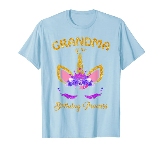 Grandmother Of The Birthday Princess Unicorn Family T Shirt T-Shirt