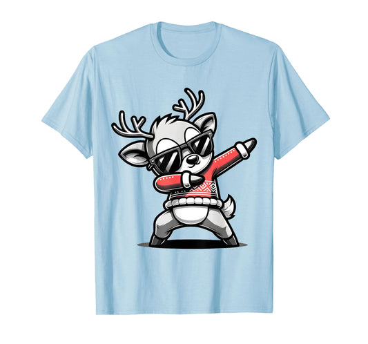 Christmas Reindeer Boys Dabbing Reindeer Santa Xmas Funny T-Shirt