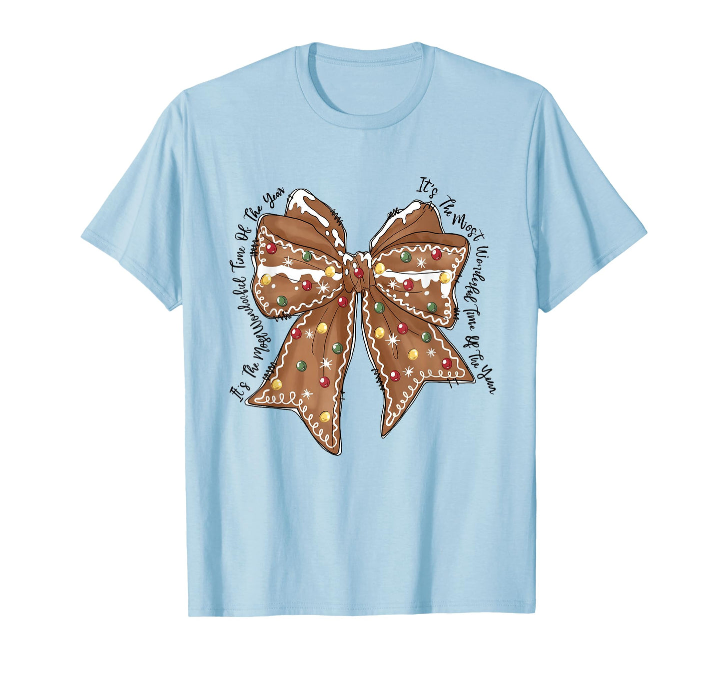 Funny Christmas Outfit for Men Women Kids Christmas Gingerbread Coquette Bow Xmas T-Shirt